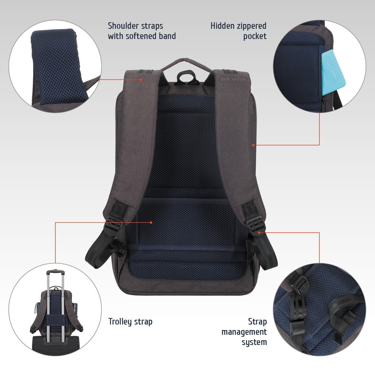 RIVACASE SUZUKA-ECO 7765 black ECO Laptop backpack 16"