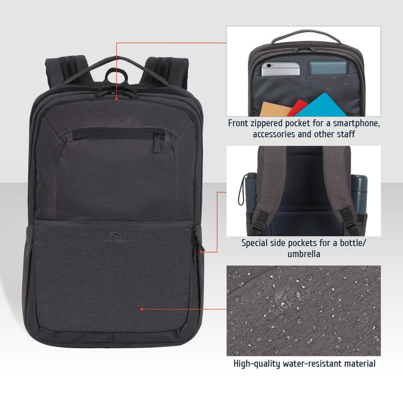 RIVACASE SUZUKA-ECO 7765 black ECO Laptop backpack 16"