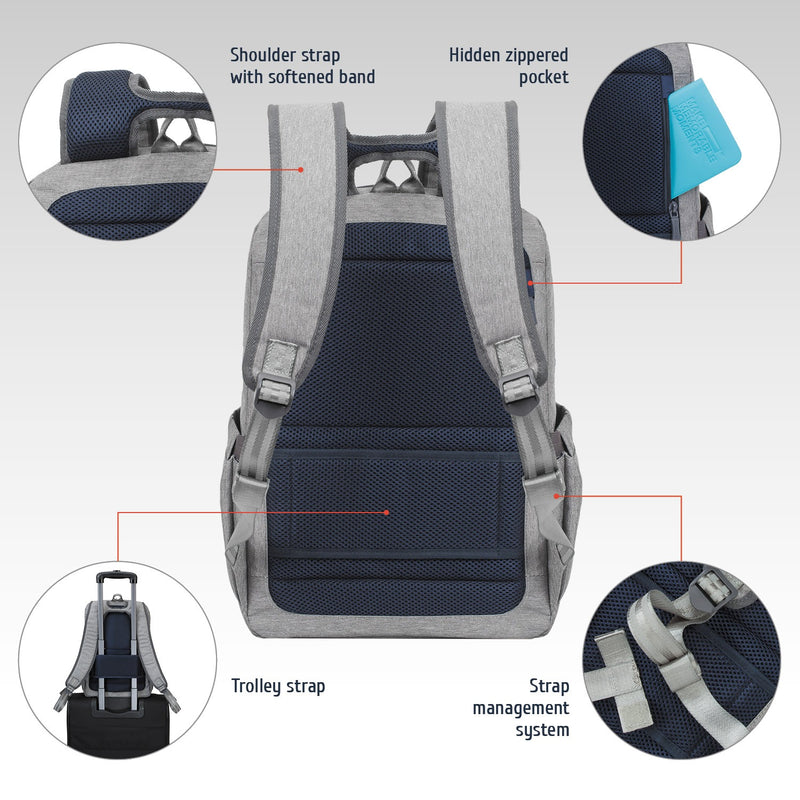 RIVACASE SUZUKA-ECO 7760 grey ECO Laptop backpack 15.6"