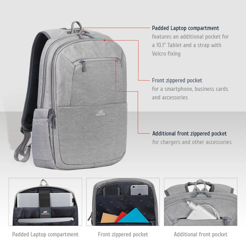 RIVACASE SUZUKA-ECO 7760 grey ECO Laptop backpack 15.6"