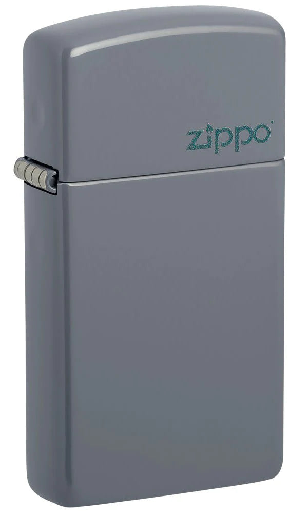 Slim Flat Grey Zippo Logo - 49527ZL