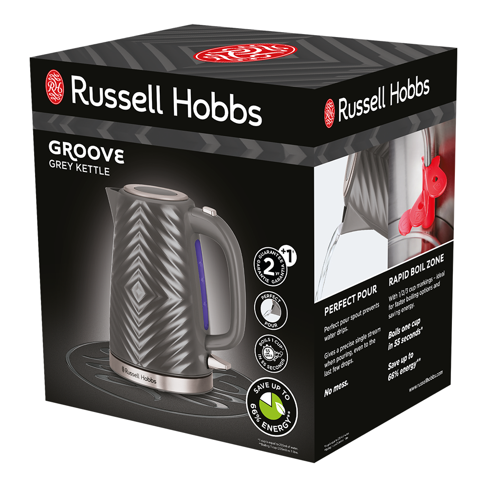 Russell Hobbs Groove Kettle Grey