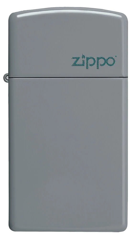 Slim Flat Grey Zippo Logo - 49527ZL