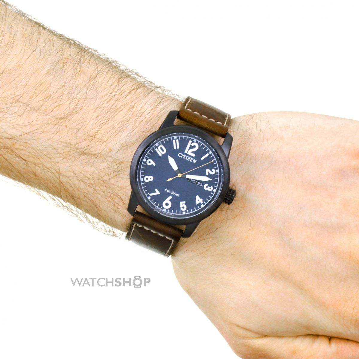 オフィスシチズン CITIZEN 腕時計 メンズ BM8478-01L ECO-DRIVE エコドライブ クォーツ ネイビー ダークブラウン アテッサ