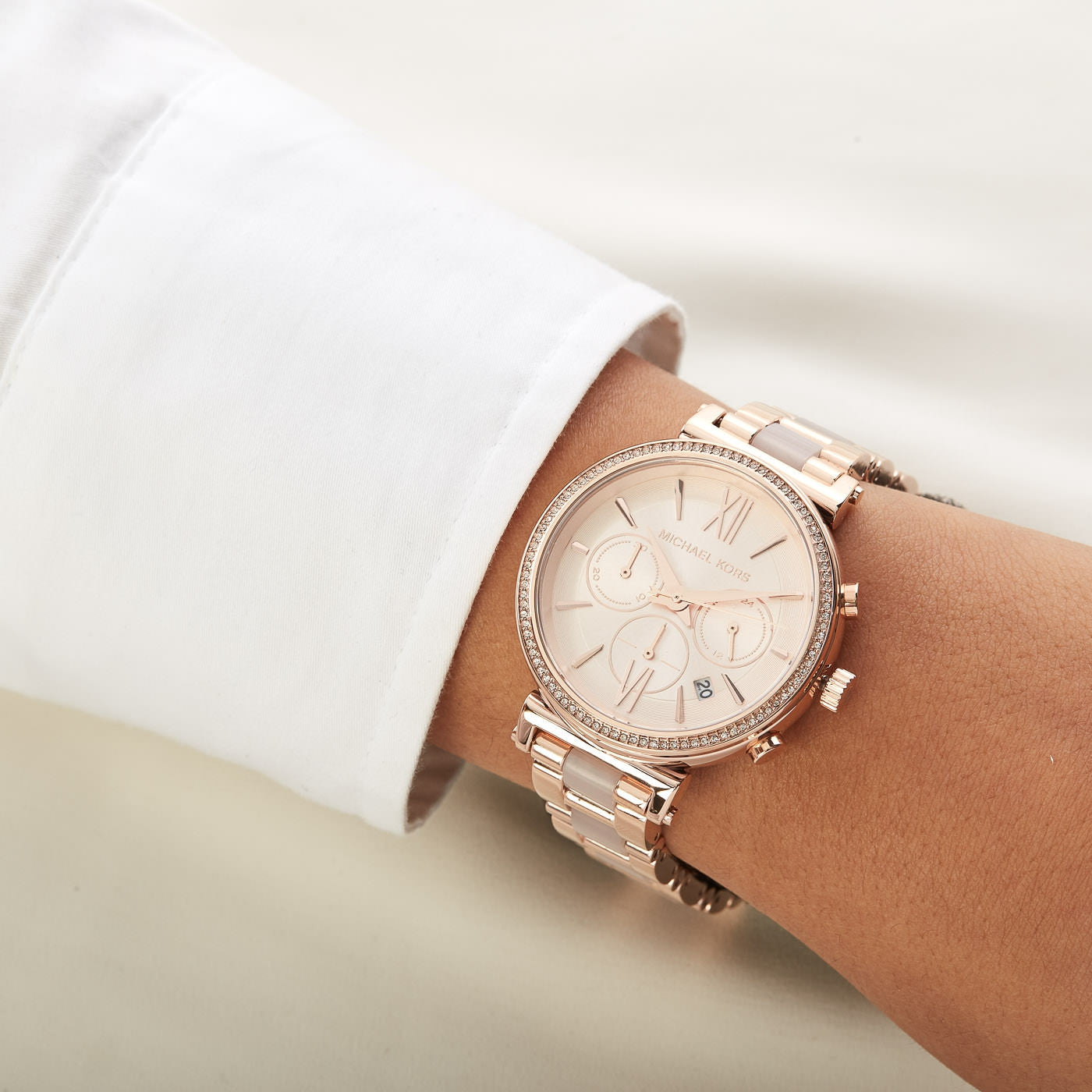 Sofie Pavé Rose Gold-Tone and Acetate Watch | Michael Kors Canada