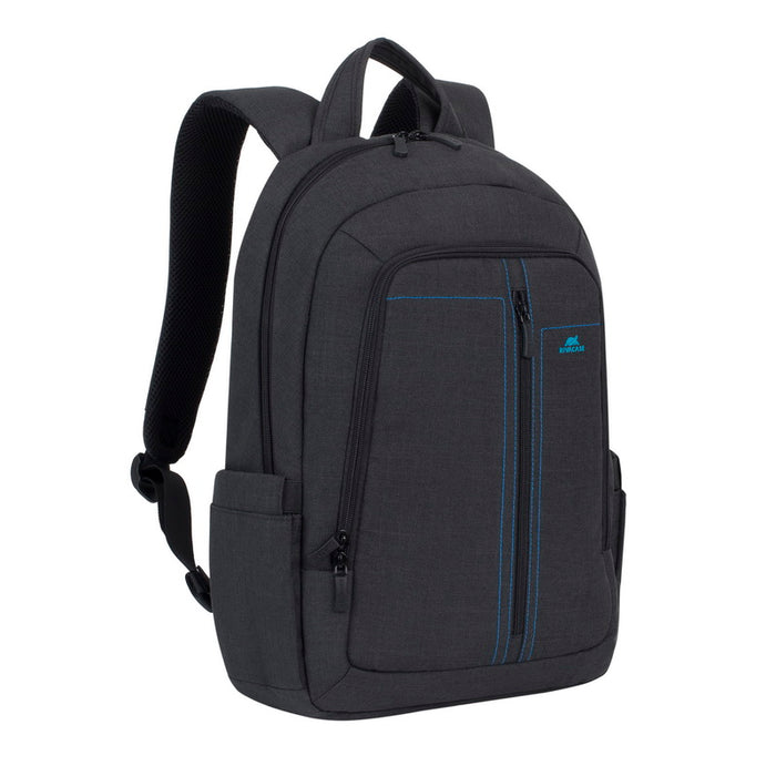 RivaCase 7560 Black Laptop Canvas Backpack 15.6