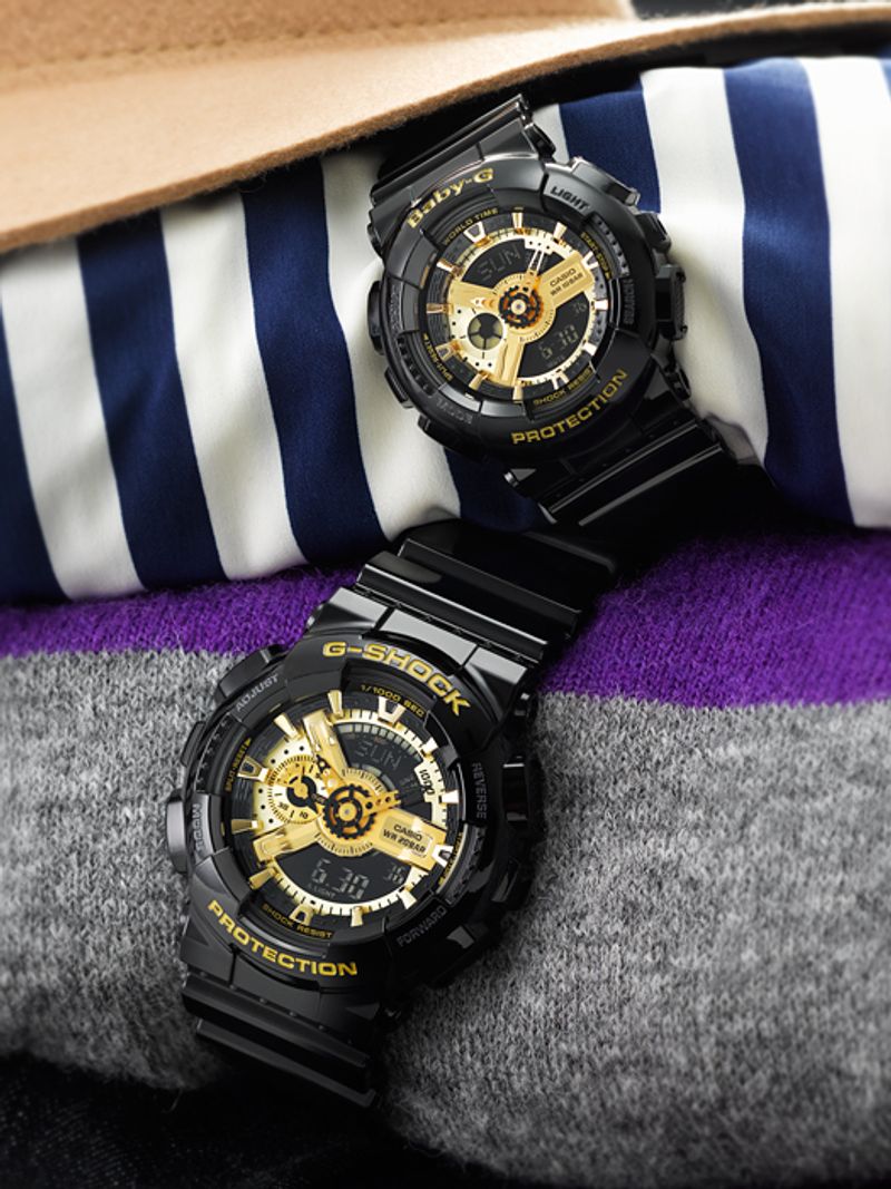 Baby g shock shop black and gold price