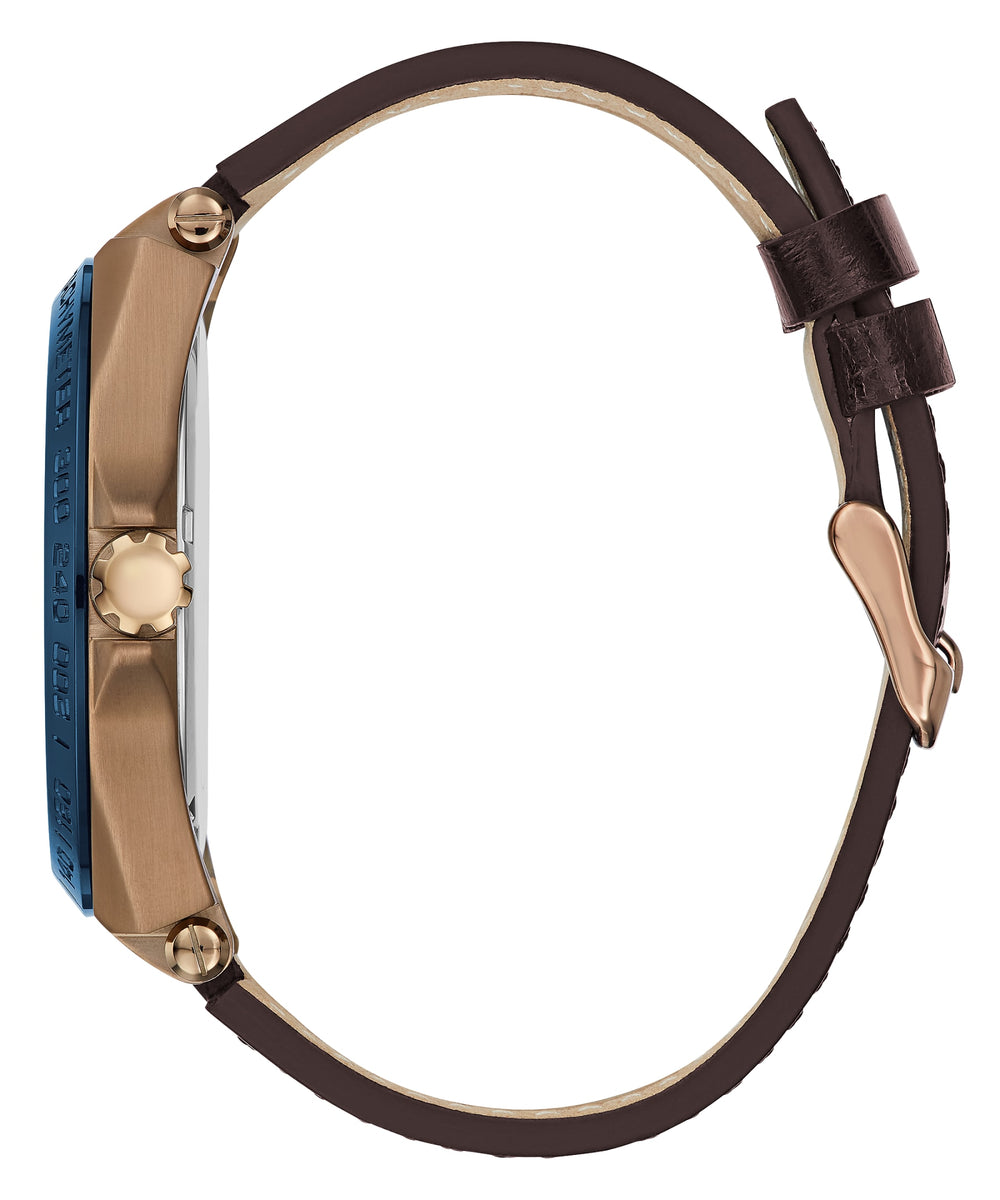 GUESS Renegade GW0204G1 - Orologio Uomo, Cassa Oro Rosa, Quadrante Nero, Cinturino Pelle Coccodrillo - 3