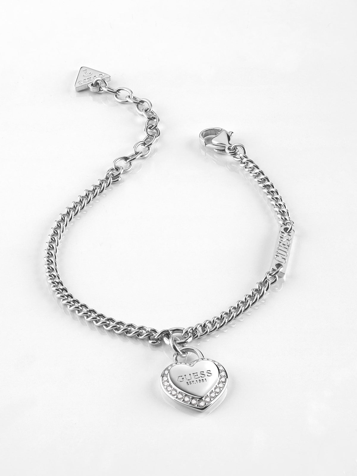 Fine Heart Silver-Tone Bracelet 13mm Heart