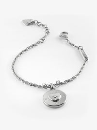 Talismania Silver-Tone Bracelet 16mm Heart Coin