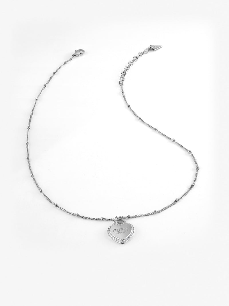 Fine Heart Silver-Tone Necklace 15mm Heart