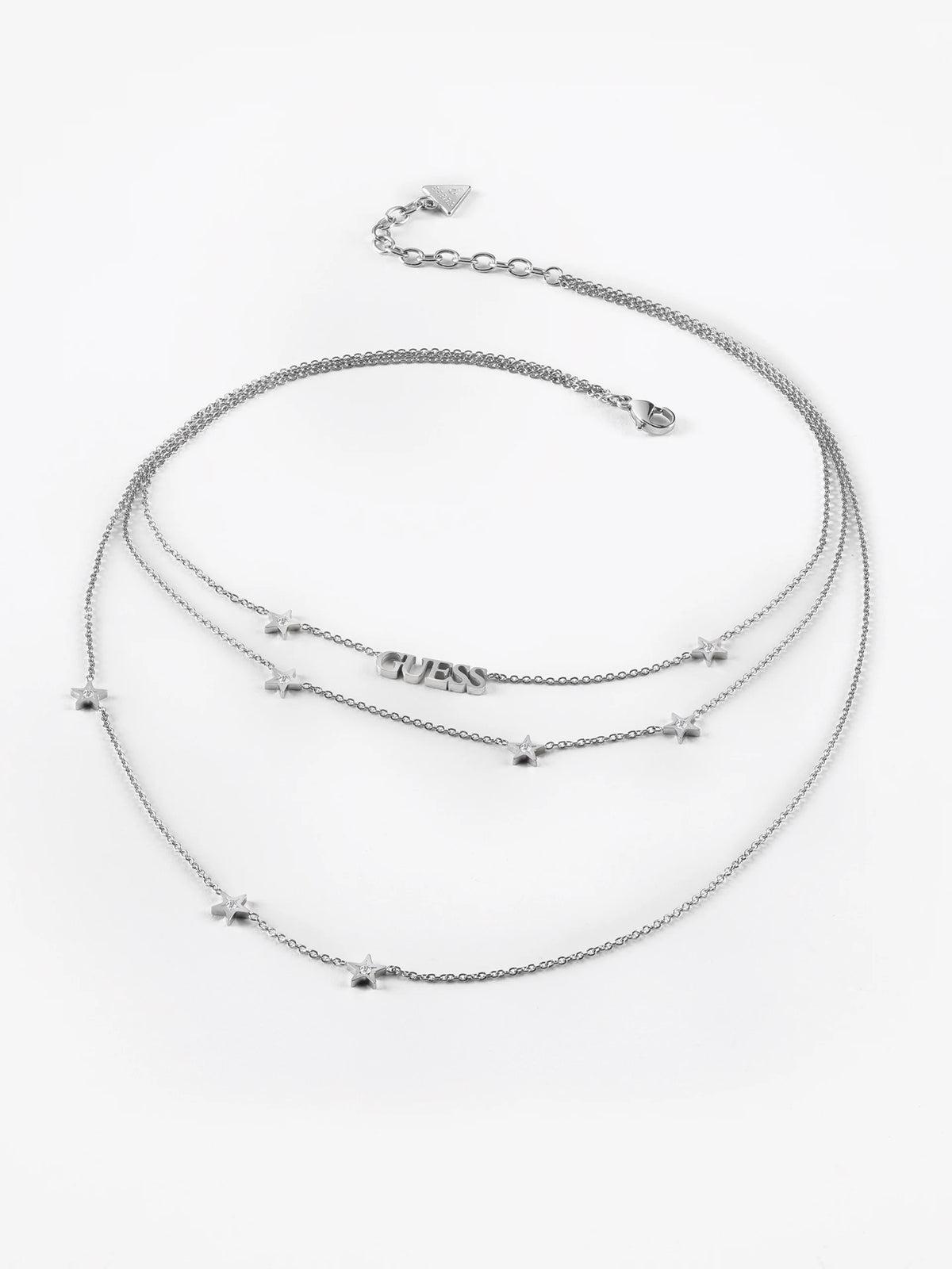A Star Is Born Silver-Tone Necklace Multi Chain Logo & Stars