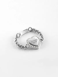 Fine Heart Ring Silver-Tone 12mm Heart