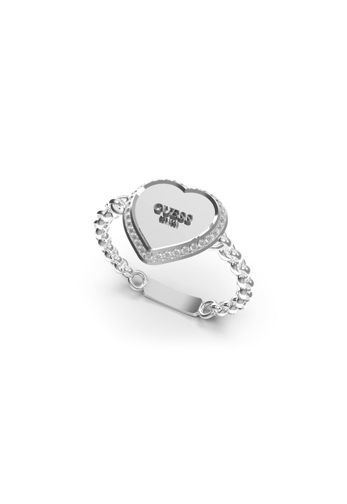 Fine Heart Ring Silver-Tone 12mm Heart