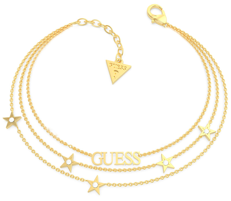 A Star Is Born Gold-Tone Bracelet Multi Chain Logo & Stars