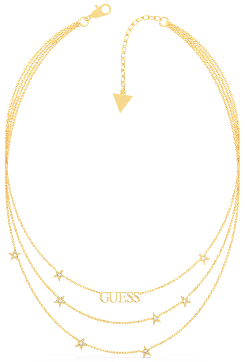 A Star Is Born Gold-Tone Necklace Multi Chain Logo & Stars