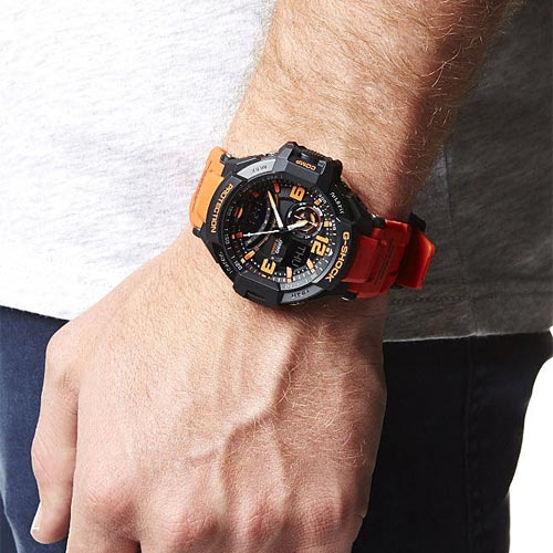 Ga 1000 4a Gshock Orange Black Orange Strap Black And Orange G